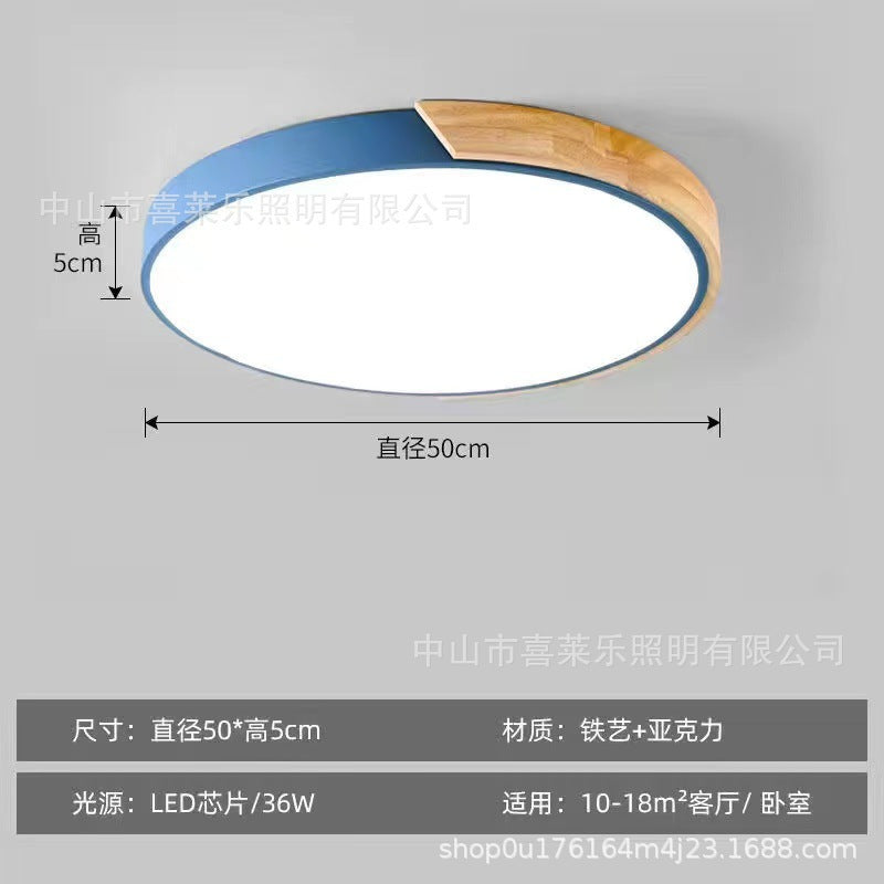 LED Lamp Bedroom Lamp Modern Simple Nordic Ceiling Lamp Creative Children's Room Study Round Room Living Room Study