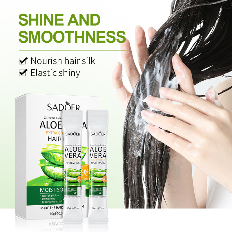Aloe Vera Hair Mask10g*20pcs Smooth Improves Frizz and Smoothness Portable Export Manufacturer Wholesale