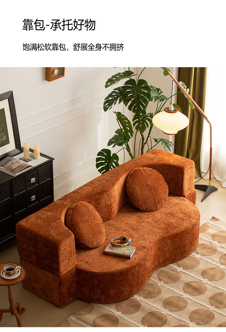 Whole Container Wholesale Vacuum Roll Pack Sofa Curved Modern Minimalist Minimalist Style Irregular Folding Compression Sofa Bed Shipping and tax not included