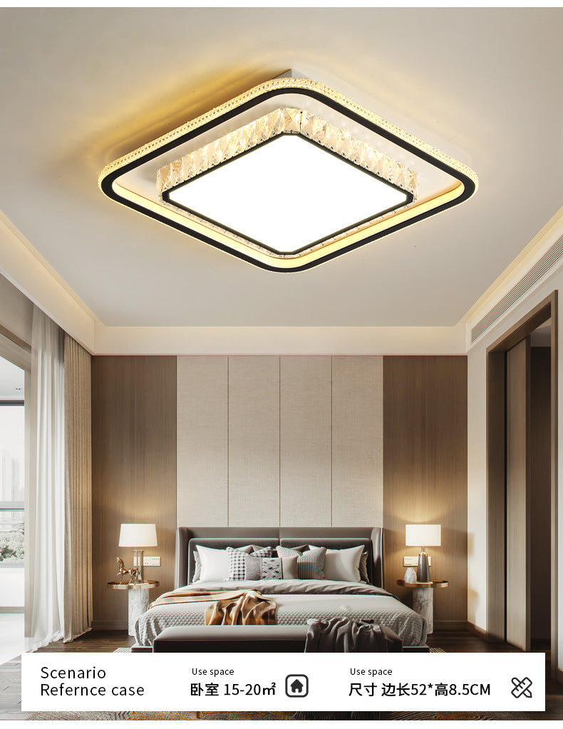 Wholesale Large Living Room Lamp2025New Year's Light Luxury Crystal led Ceiling lamp simple modern elegant bedroom lighting fixture