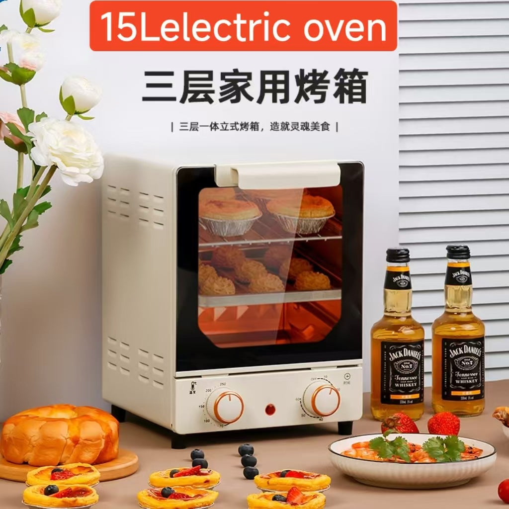 15L Oven Household Multi-Functional Small Double-Layer Baking12L Oven~48L Large Capacity Electric Air Circulation