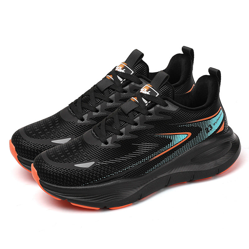 Large Size Leather Surface Fleece-Lined Thickened Warm Casual Sports Shoes Waterproof Non-Slip Cotton Shoes Real Explosive Carbon Plate Running Shoes