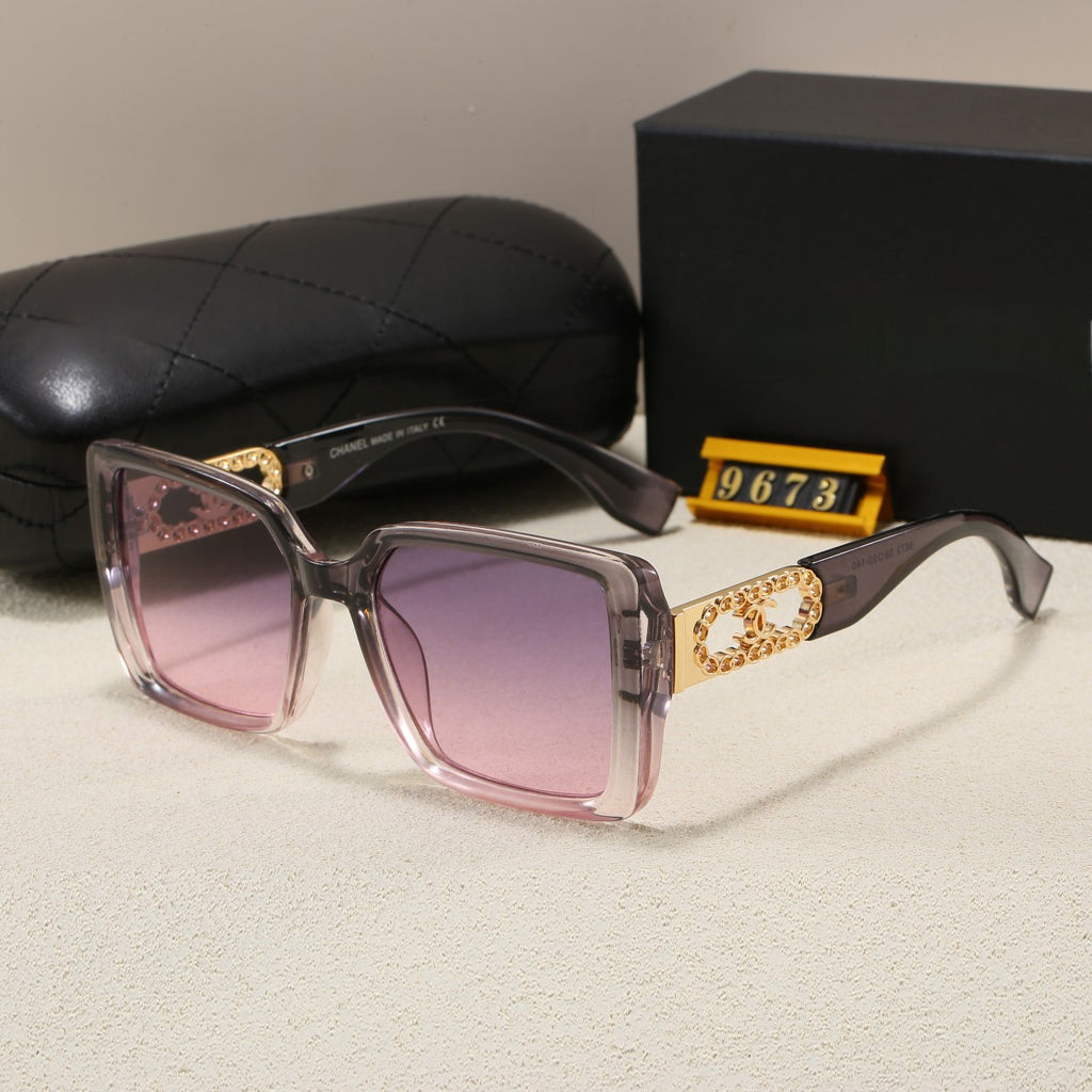 New Chanel-Style Sunglasses for Women, UV Protection, Outdoor Trendy Glasses9673