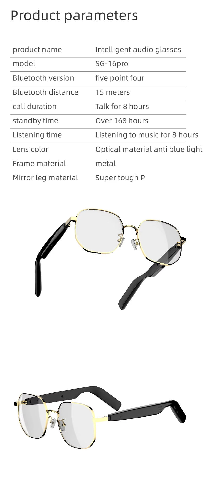 SG AI Smart Wearable Headset Glasses New Multi-Function