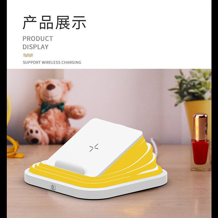 2-in-1 Magnetic Attachment15W Wireless Charging Table Lamp Gift Reading Lamp Multi-Color Adjustable Ambient Light Bedroom Bedside Lamp