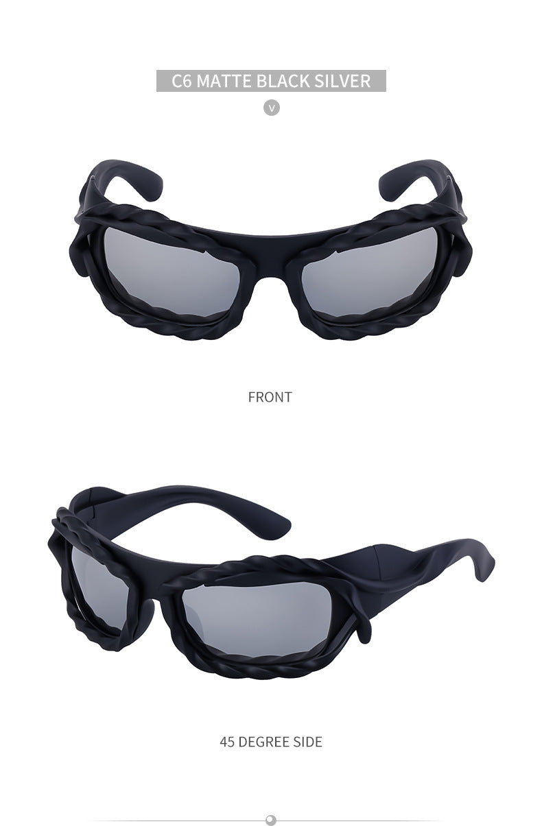 New Y2K Irregular Sunglasses for Women, Cycling Lace Sunglasses, Women's European and American Style Performance Glasses sunglasses