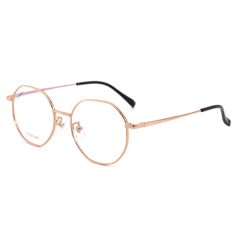 Polygonal Titanium Frame Glasses Frame Unisex Titanium Alloy Glasses Lightweight Metal Frame Polygonal Frame