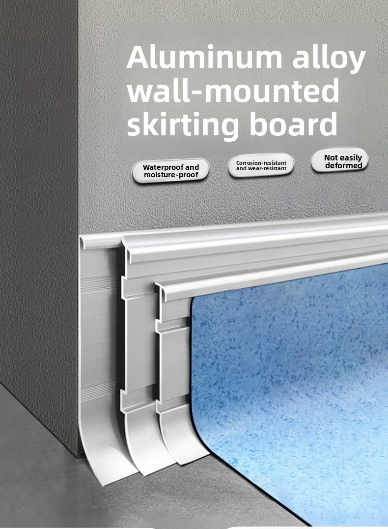 Aluminum alloy skirting board, floor edge trim strip for hospitals, hotels, and schools, thickened and wear-resistant aluminum alloy wall panel