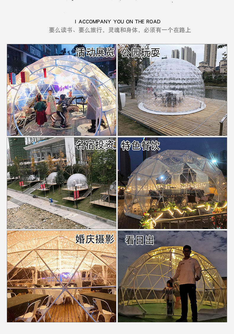 4Transparent Tent Hotel Scenic Spot Dome Starry Sky Tent Camp Round Ball-shaped Famous Accommodation Bubble House Starry Sky Room