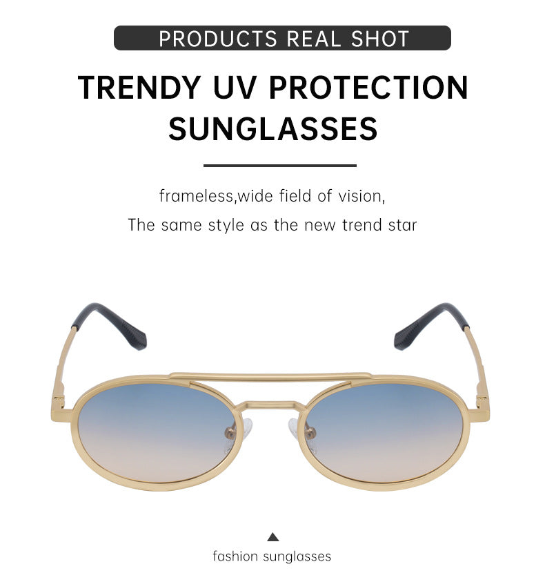 2025New European and American Retro Oval Frame Sunglasses for Men with High-end Spring Sunglasses for Women sunglasses