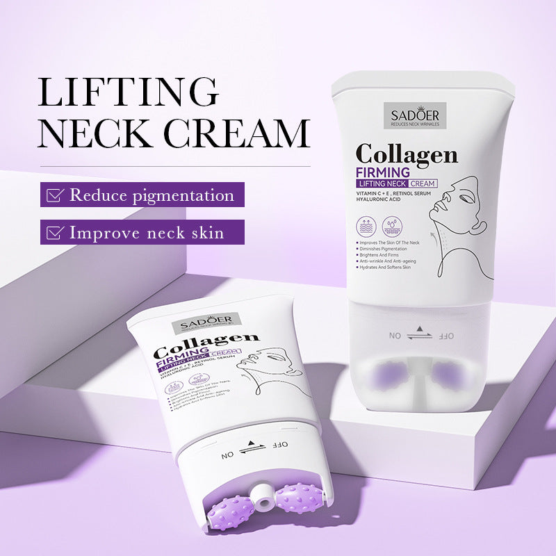 Full English Collagen Neck Cream110ml SADOER Firming Roller Neck Lifting Cream  Wholesale