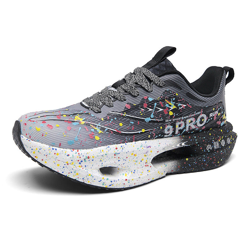 2025Autumn New Red Rabbit9Fluorescent Parent-Child Comfortable Sports Shoes High Elasticity Really Soft Sole Carbon Plate Wear-Resistant Running