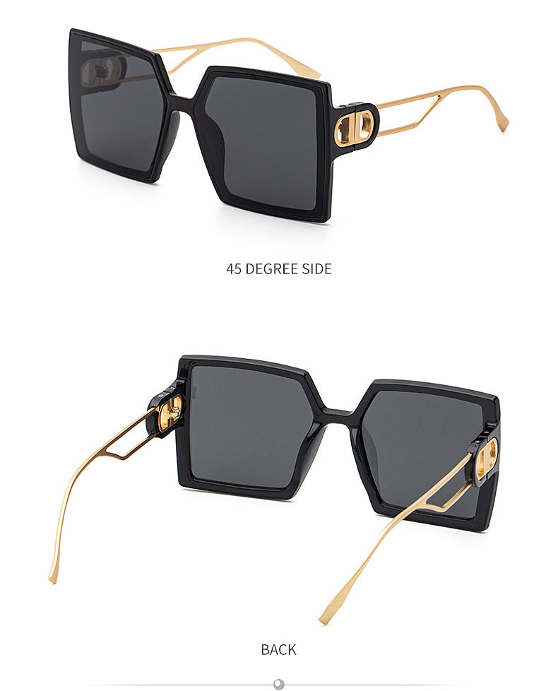 Fashion Large Frame Sunglasses for Women ins Internet Celebrity Style Square Frame Sunglasses for Women Trendy Street Photography Glasses sunglasses