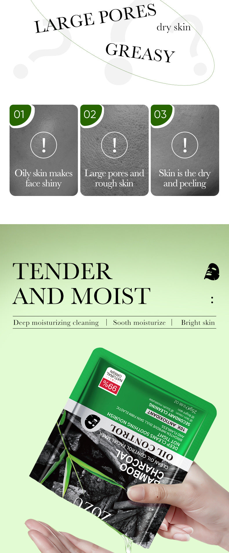 Cleansing Mask25g ZOZU Bamboo Charcoal Deep Cleansing Blackhead Removal Sheets Cross-Border Wholesale