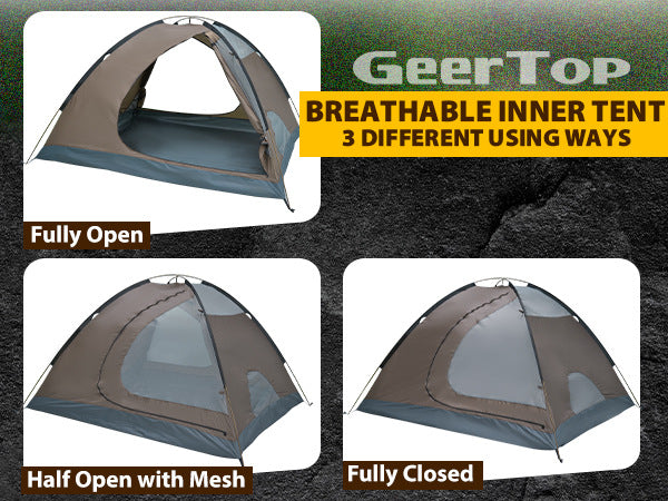 Jituo Camping Tent Canopy3-4Double-layer Winter and Summer Dual-use Tent Portable Four-season Tent Outdoor Rainproof