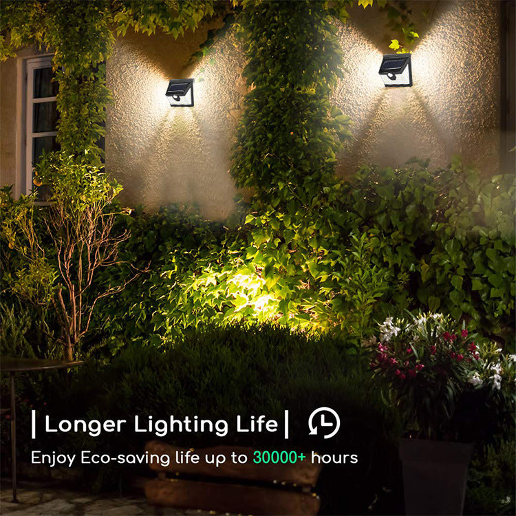 Outdoor Solar Lights40LED Human Body Sensor Wall Light Waterproof Garden Light Garden Light Three-sided Illuminated Small Street Light