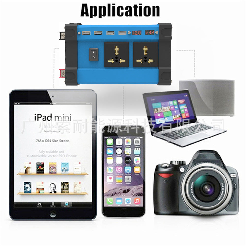 Motorcycle and Car Accessories300W/500W Car Converter Inverter12V Turn110V/220V Car Inverter Power Supply