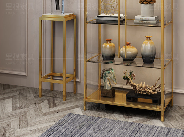 Simple Wine Cabinet Wall-Mounted Living Room Modern Simple Glass Storage Cabinet Home Storage Cabinet Light Luxury High-End Display Cabinet