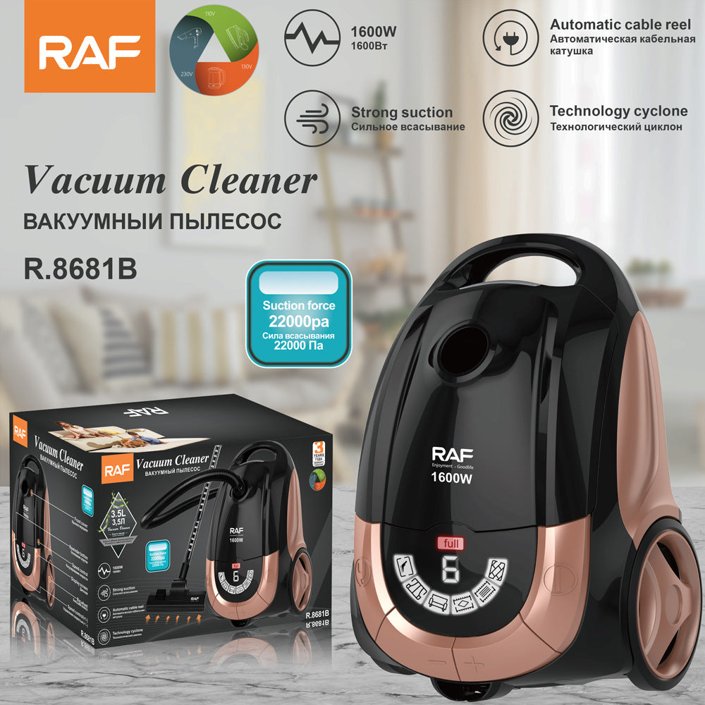 RAF EU Standard Intelligent Display Powerful Household Vacuum Cleaner Horizontal Portable Vacuum Cleaner R.8681
