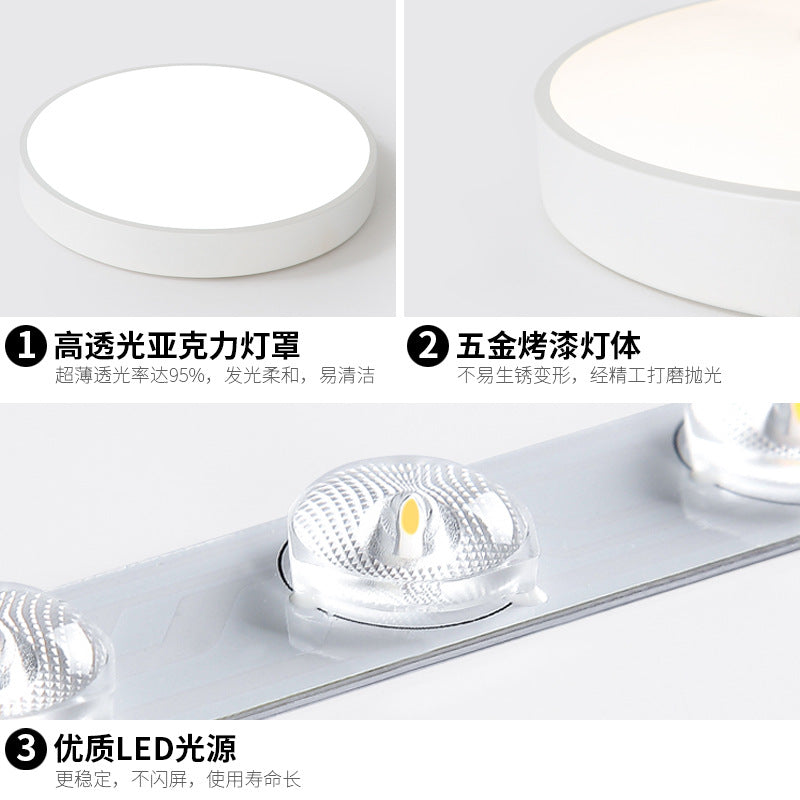 led Ceiling Light Round Bedroom Room Light Nordic Macaron Home Dining Room Study Hallway Balcony Lighting
