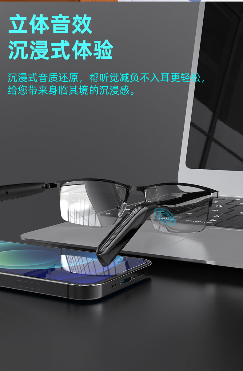 AI Bluetooth Smart Glasses Anti-Blue Light Translation Call Music Open-Ear Smart Bluetooth Glasses Headset