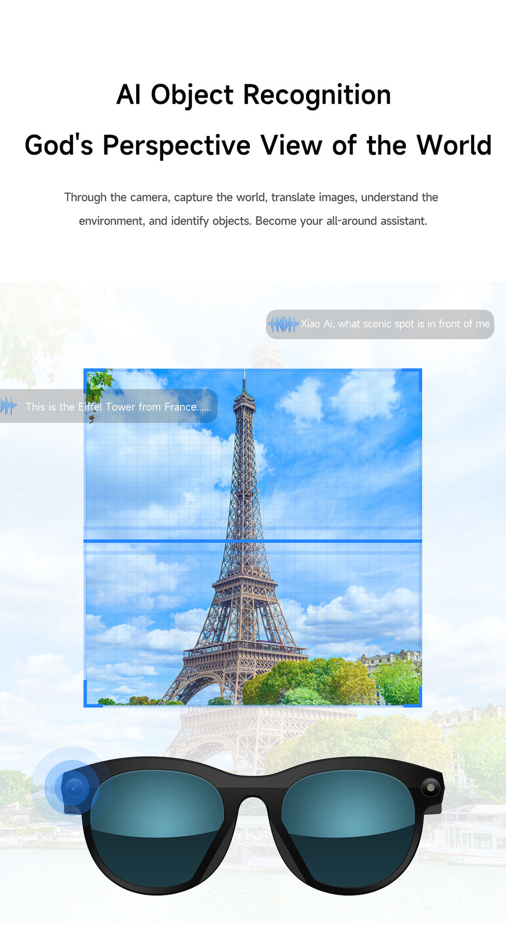M88Smart Glasses200100 Megapixel Camera with Image Stabilization1080P Video Recording AI Simultaneous Translation Character Recognition