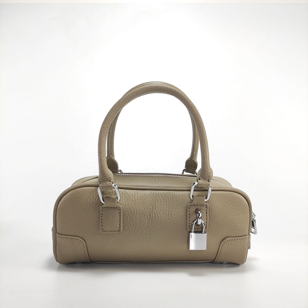 Niche Genuine Leather Women's Boston Handbag2025New Simple Fresh Pillow Bag Versatile Shoulder Crossbody Bag