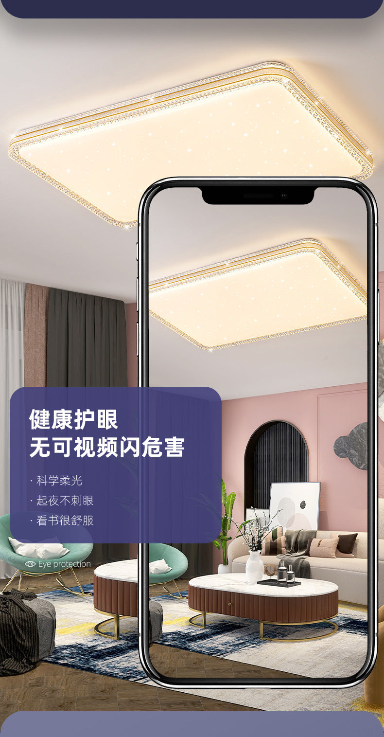 led Ceiling Lamp Master Bedroom Lamp Simple Modern Living Room Lamp Round Room Study Romantic Starry Sky Light Fixture