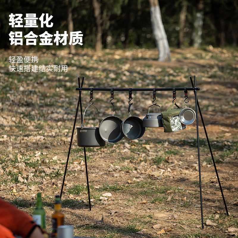 Outdoor Folding Triangle Storage Rack Hanging Rack Light Stand Camping Portable Ultra-light Aluminum Alloy Storage Rack Camping
