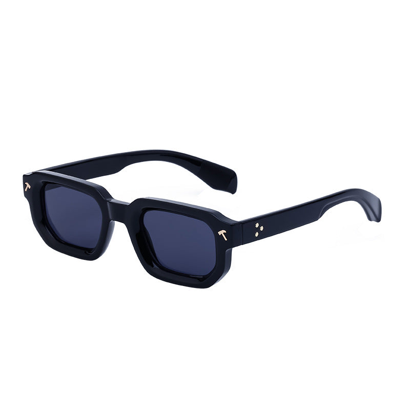 New European and American Fashion Square Frame Sunglasses for Men, Simple Personality Black Frame Glasses sunglasses