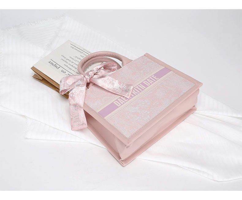 This Year's Trendy Handbag Large Capacity Embroidered Tote Bag for Women Trendy Texture Niche Commuter Handbag