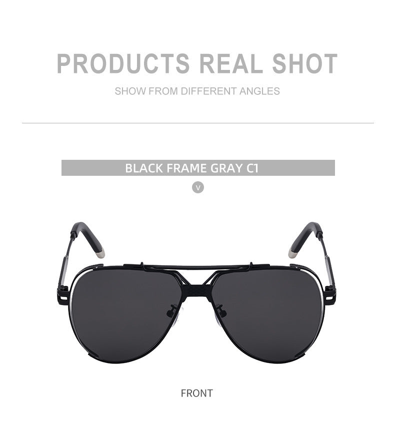 Double Bridge Toad Glasses Men's European and American Fashion Punk Style Sunglasses Outdoor Sports Sun Protection Glasses sunglasses