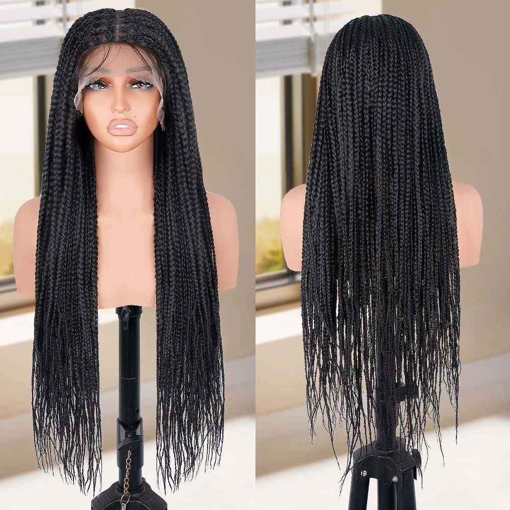 13x4 Front Lace Synthetic Wig Pre-Braided Dreadlocks Lace Front Long Braid Wig
