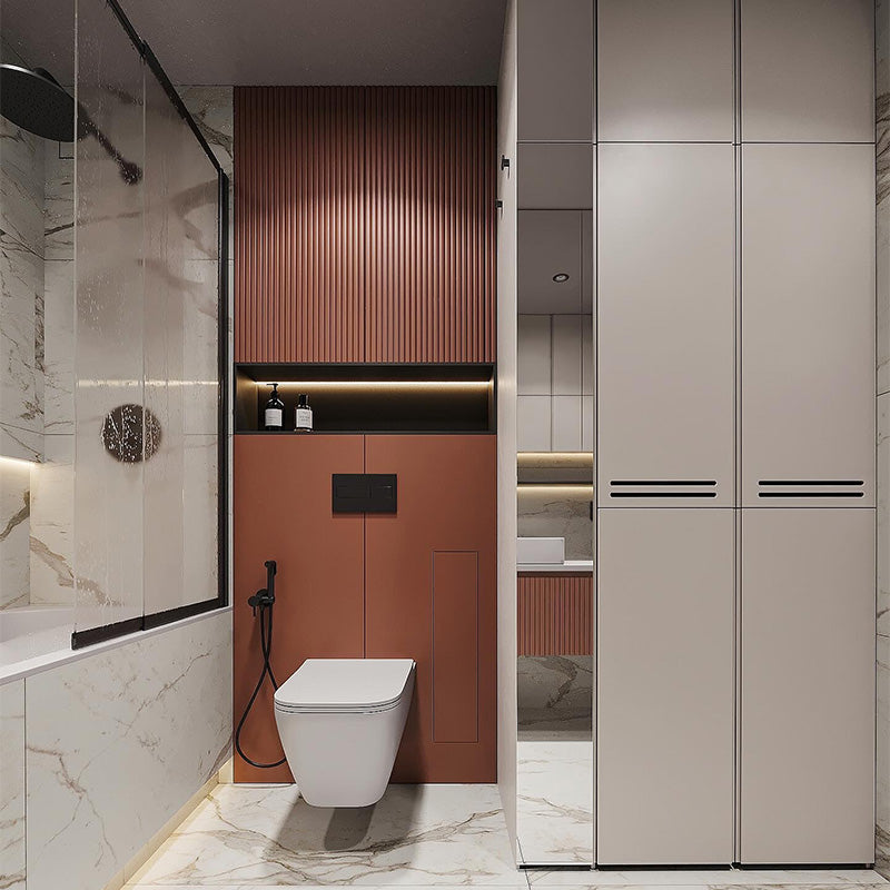 Modern Hotel Bathroom Cabinet Vanity Sets With White Marble Top