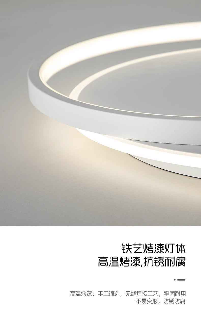 Nordic Bedroom Ceiling Light Modern Simple Creative Double Circle Master Bedroom Room Lighting Design Water Ripple Ceiling Light