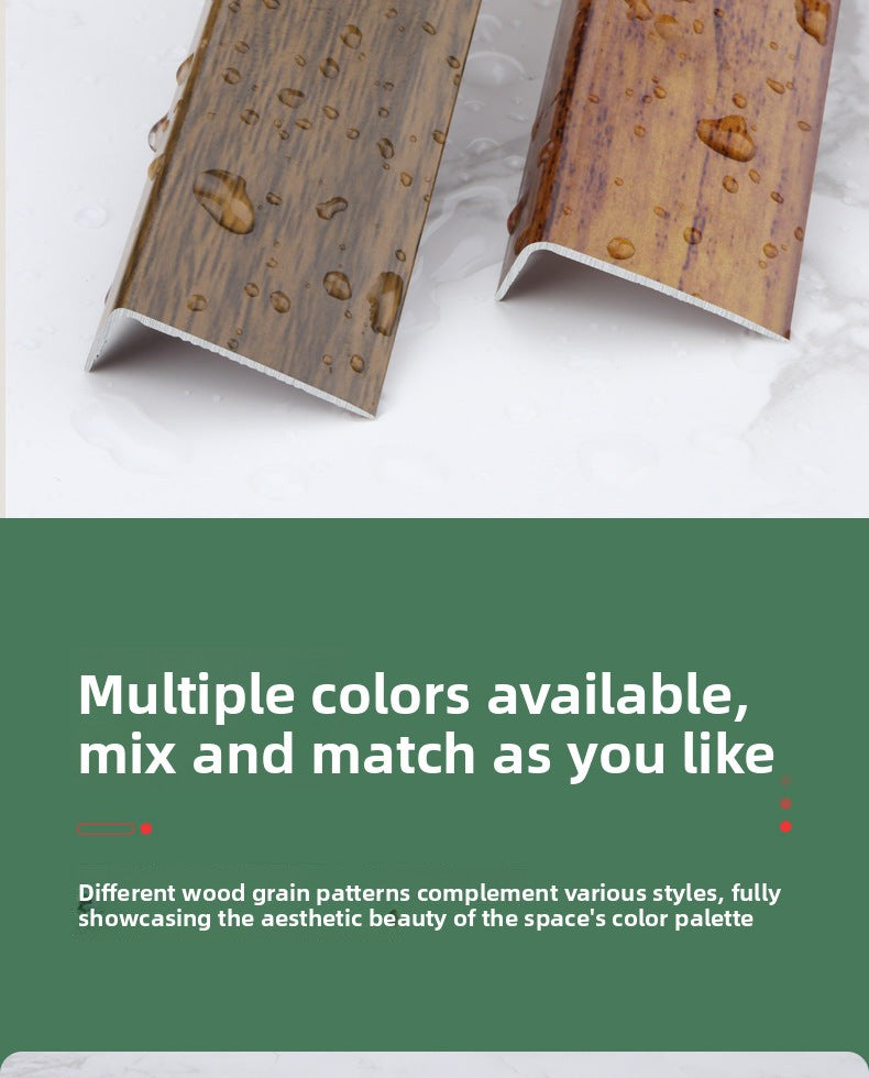 Aluminum alloy wood floor edge trim strip floor finishing strip L Wood grain trim strip7Door threshold trim edge sealing strip