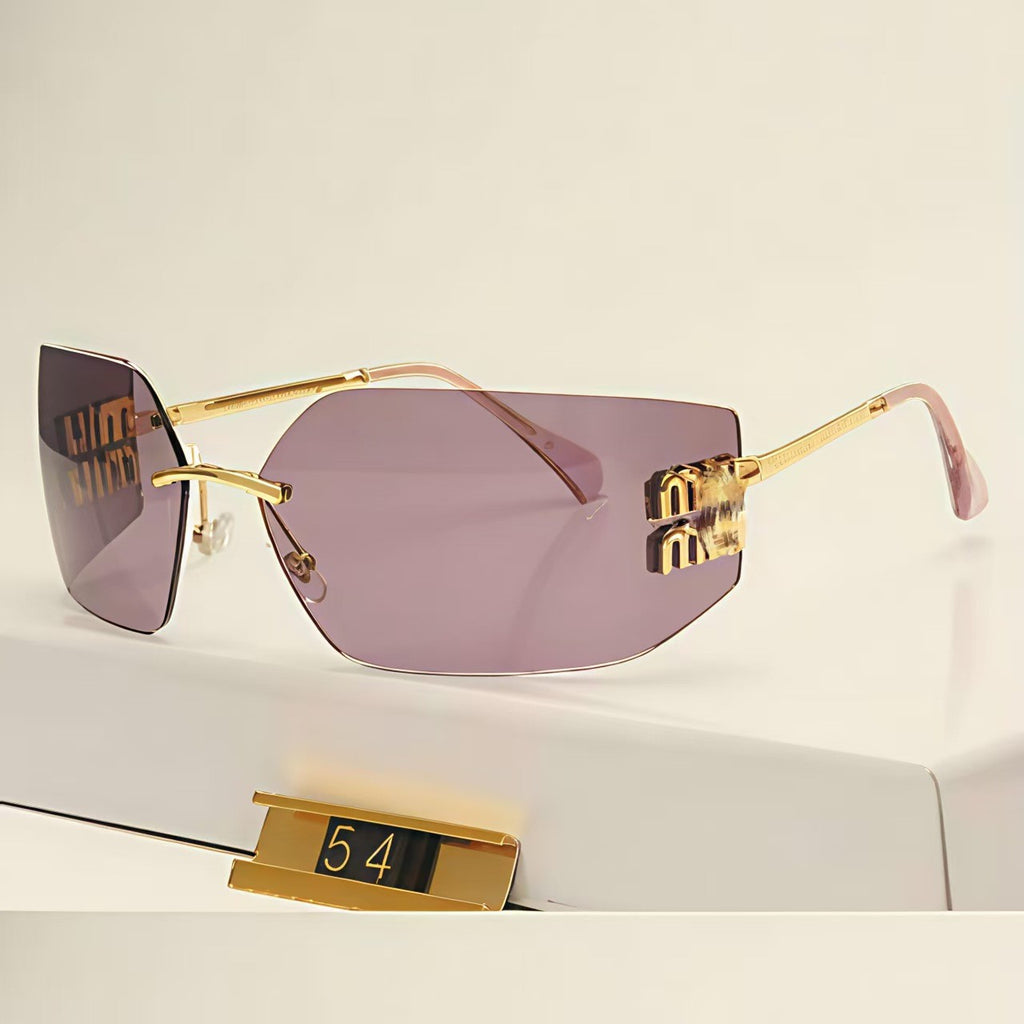 Luxury High-Quality Inner Partition Miaojia SMU54y Sunglasses for Women Same Style as Zhang Yuanying Rimless Sunglasses High-end Feel