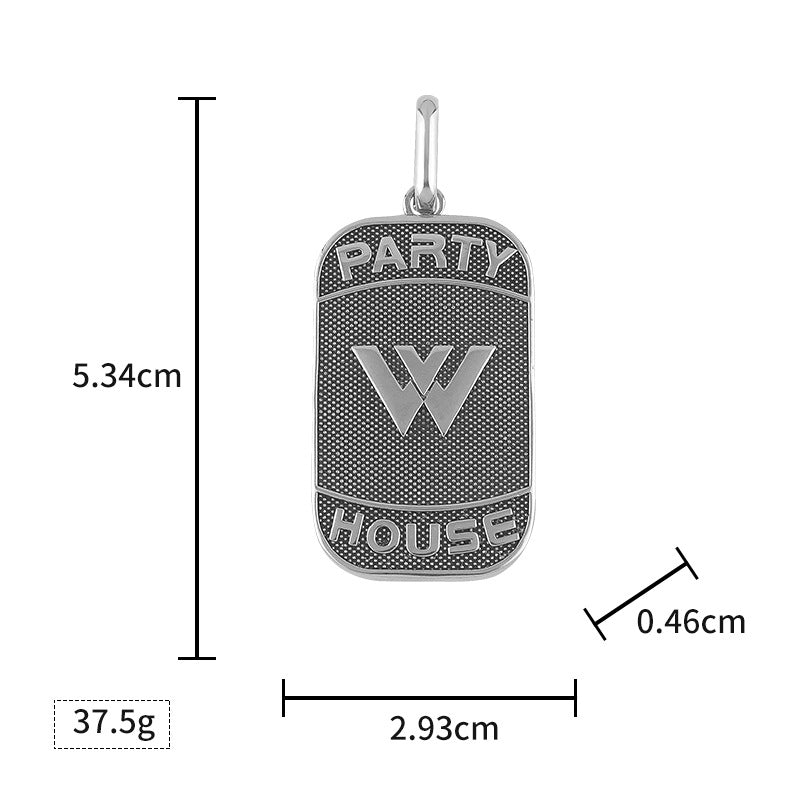 Hot-Selling Stainless Steel Necklace Casting Square Pendant 3D Pendant Personality Hip-Hop Titanium Steel Accessories Wholesale