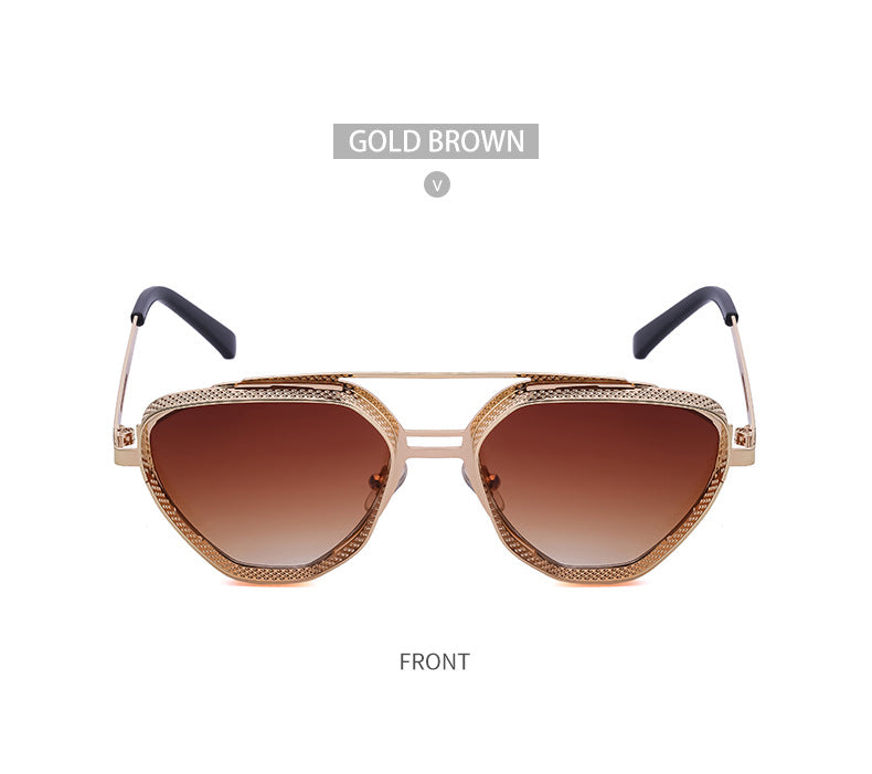 New Hollow Sunglasses for Men, European and American Retro Steampunk Irregular Sunglasses, Fashion Glasses sunglasses