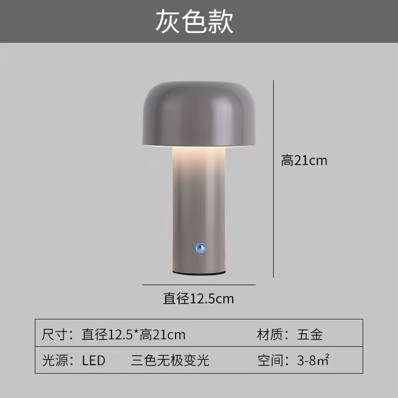 Creative Bellhop Mushroom Lamp led Bedroom bedside bar ambiance usb Rechargeable Decorative Night Light