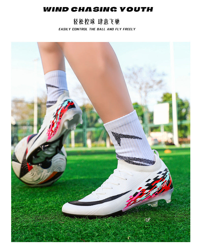 New Large Size Long Spike Football Shoes Low Top Youth Competition Training Student Football Sports Shoes