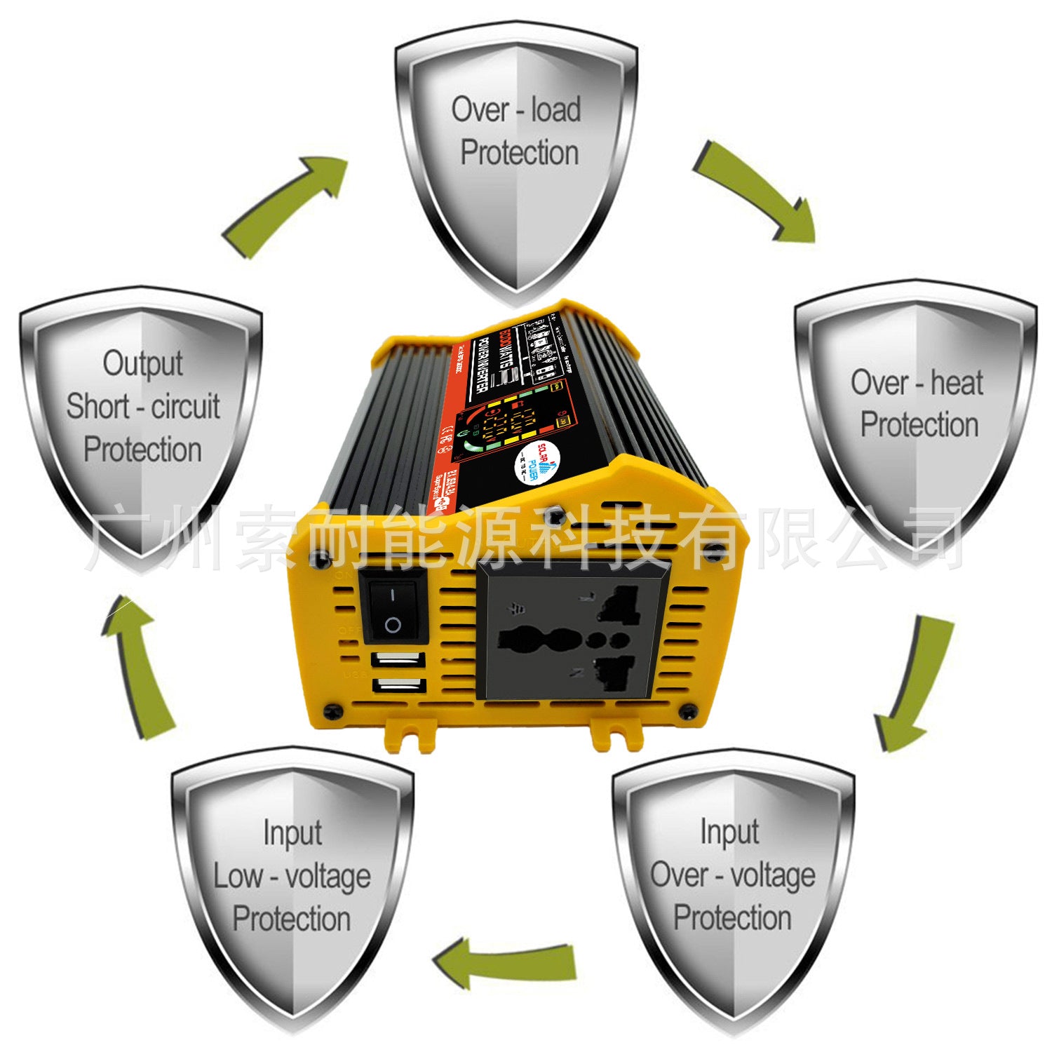 Vehicle Inverter500W 12V Turn110V 220V Smart Display car power inverter