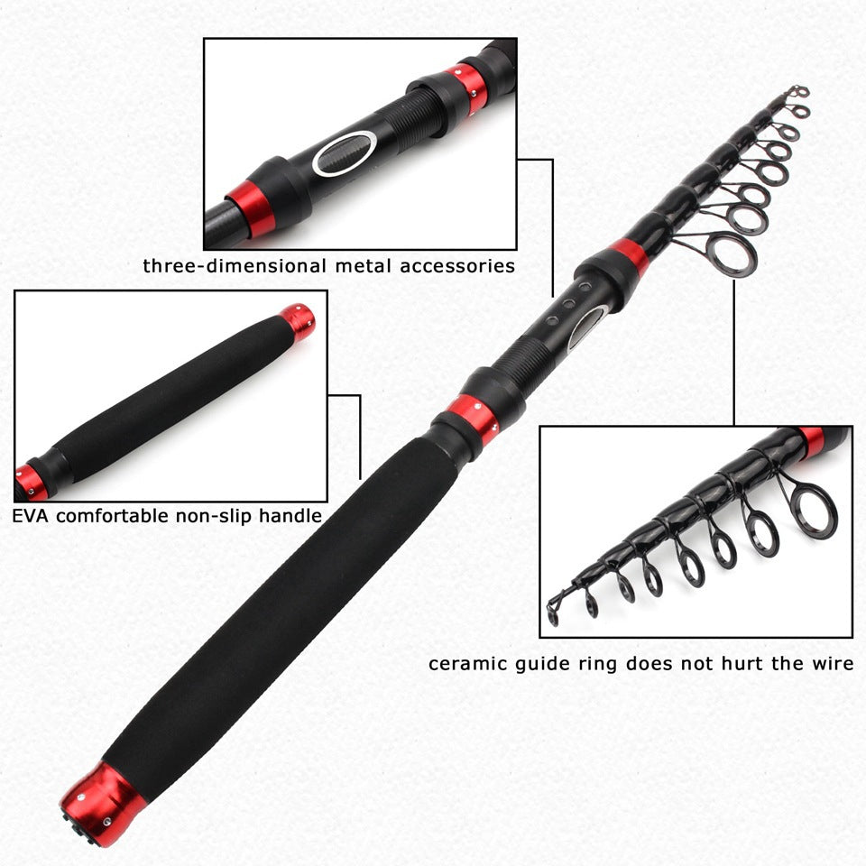 Ultra Short Ultra Light Retractable Lure Rod Small Sea Rod Rock Fishing Boat Fishing Rod Extended Handle European and American Fishing Gear