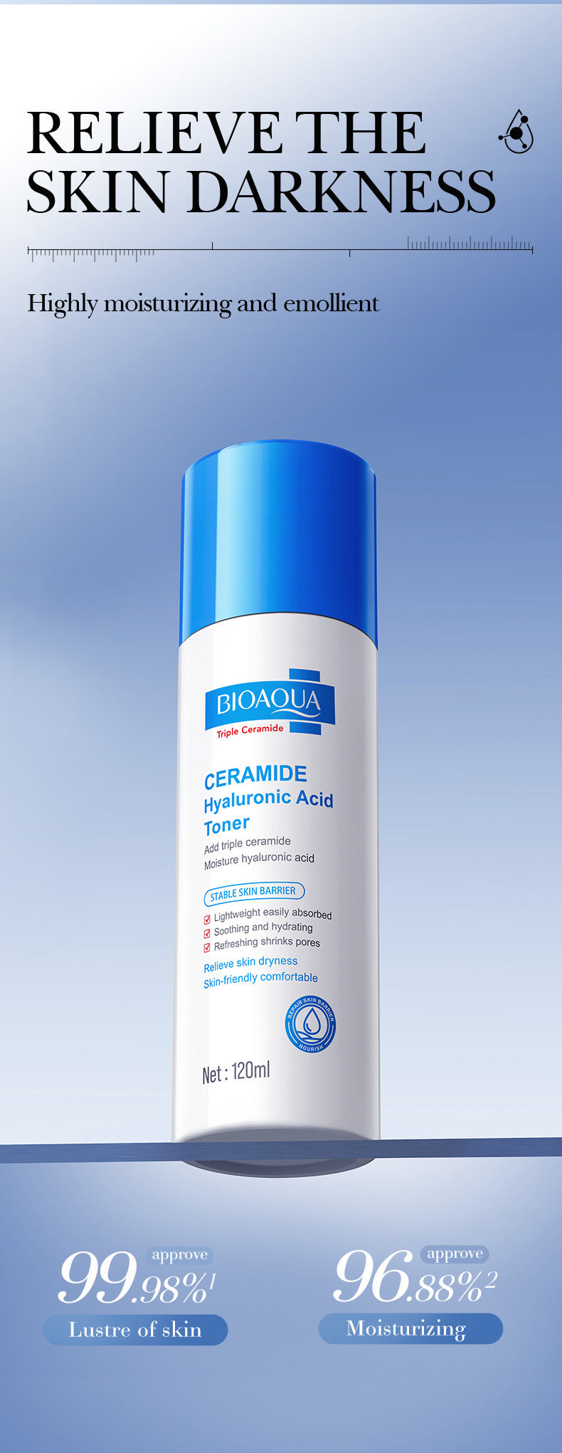 BIOAOUA Ceramide Hyaluronic Acid Moisturizing Toner Tightening Moisturizing Water  Wholesale