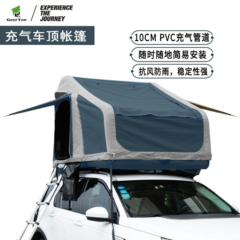 Specialized Car Roof Inflatable Tent Camping Car Gear Portable Rainproof Army Green Tent Outdoor Camping