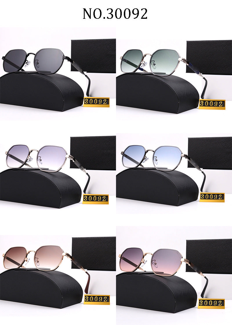New P Home Polygonal Metal Sunglasses 30092Fashionable Trendy Metal Hexagonal Frame