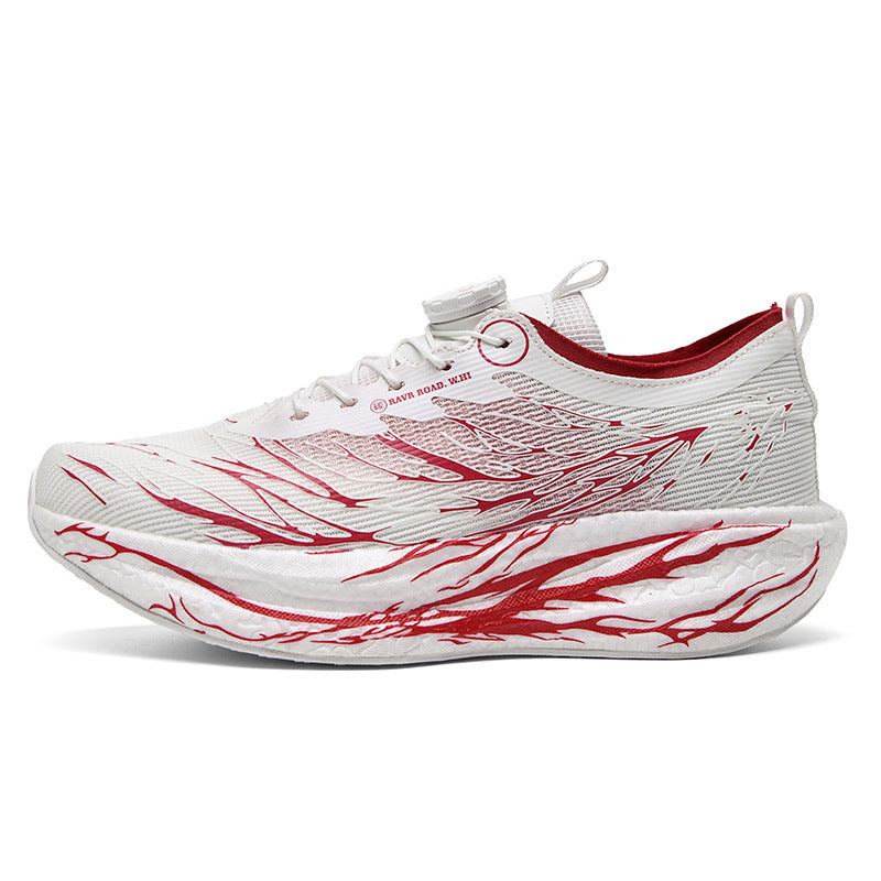 2025New Rotating Buckle Couple Fluorescent Trendy Fashion Running Shoes Real Explosive Carbon Plate Rebound Shock Absorption Sports Shoes