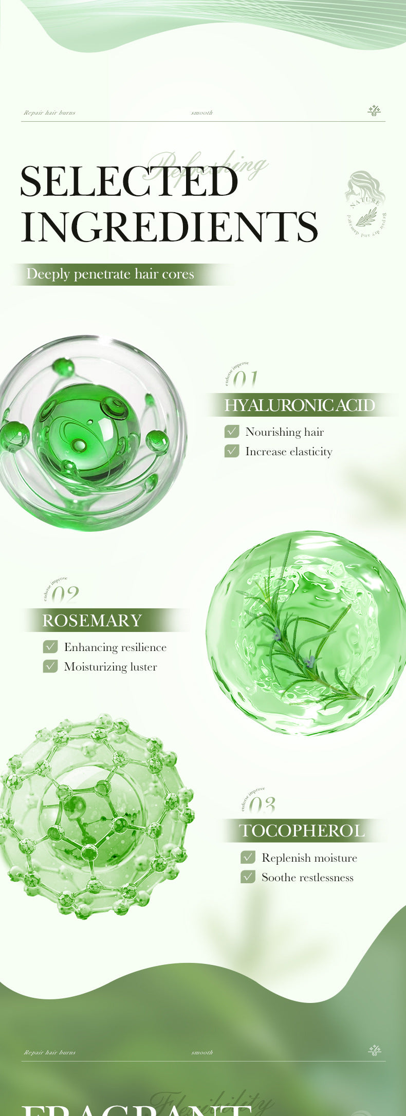 Full English Rosemary Hair Mask SADOER Little Pudding Frizz and Split Ends Smoothing Conditioner Wholesale