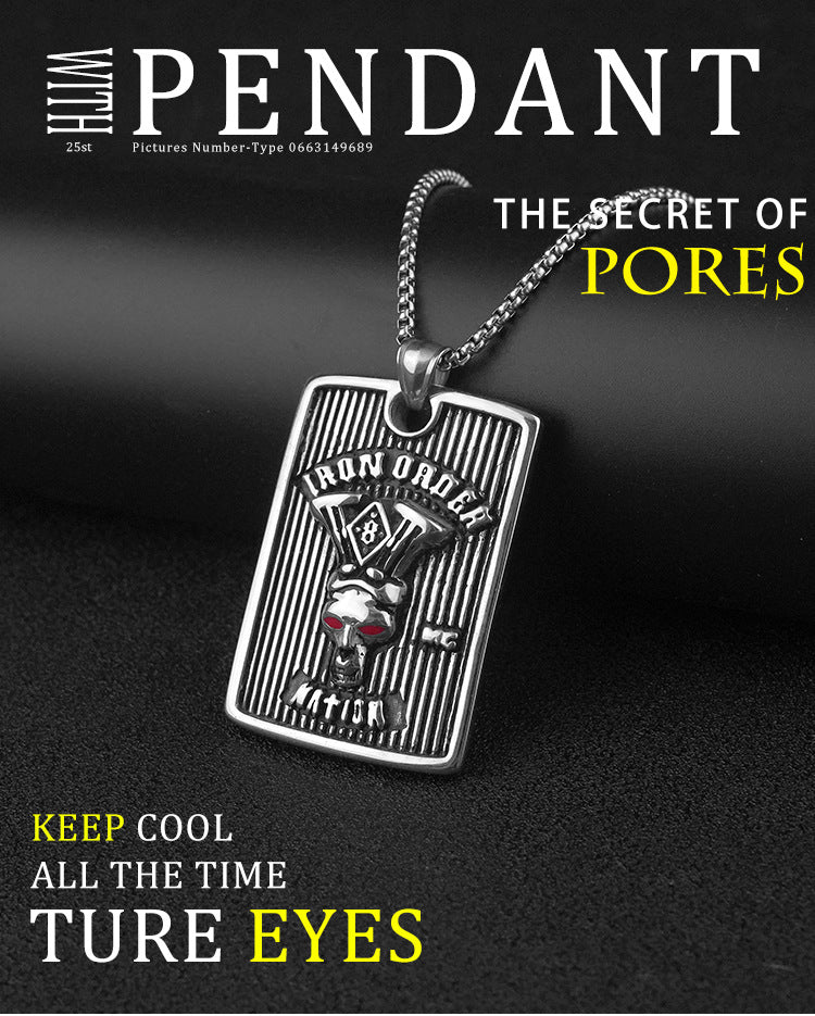 New Fashion European and American Style Titanium Steel Pendant Necklace Trendy Punk Accessories Personalized Jewelry Wholesale