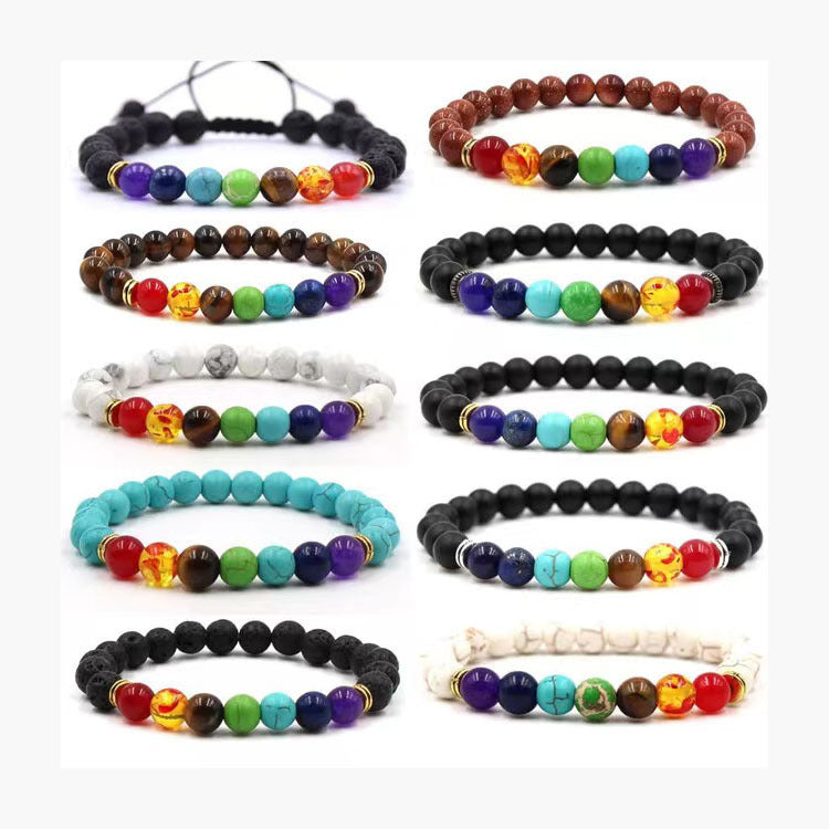 Popular Natural Tiger Eye Stone Alloy Bracelet Adjustable Braided Bracelet Factory Direct Sale